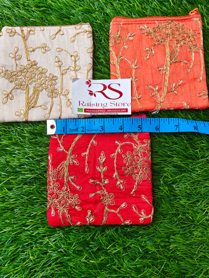 Embroidered coin pouch pack of 10