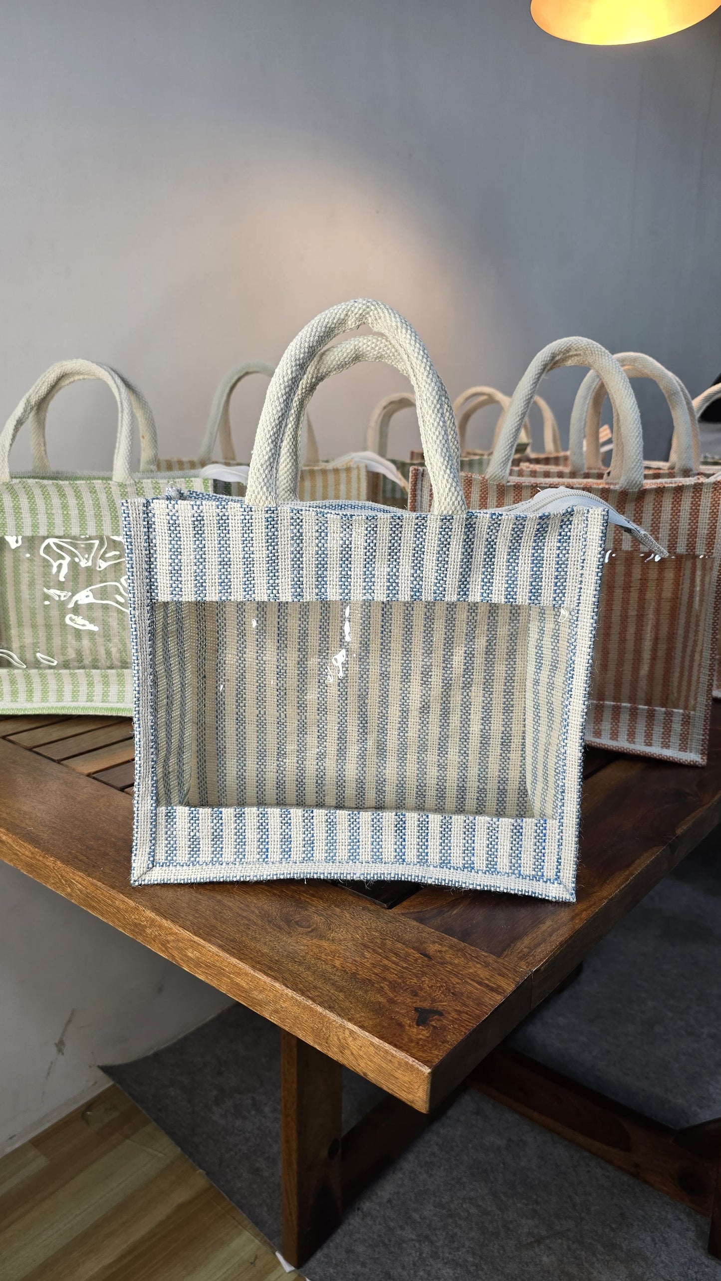 Colourful jute hamper bag pack of 10