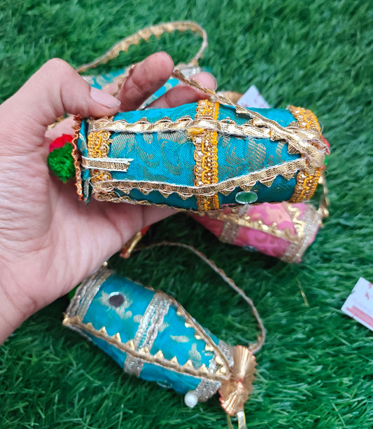 Mini dholak for dry fruit and cash gifting (pack of 6 )
