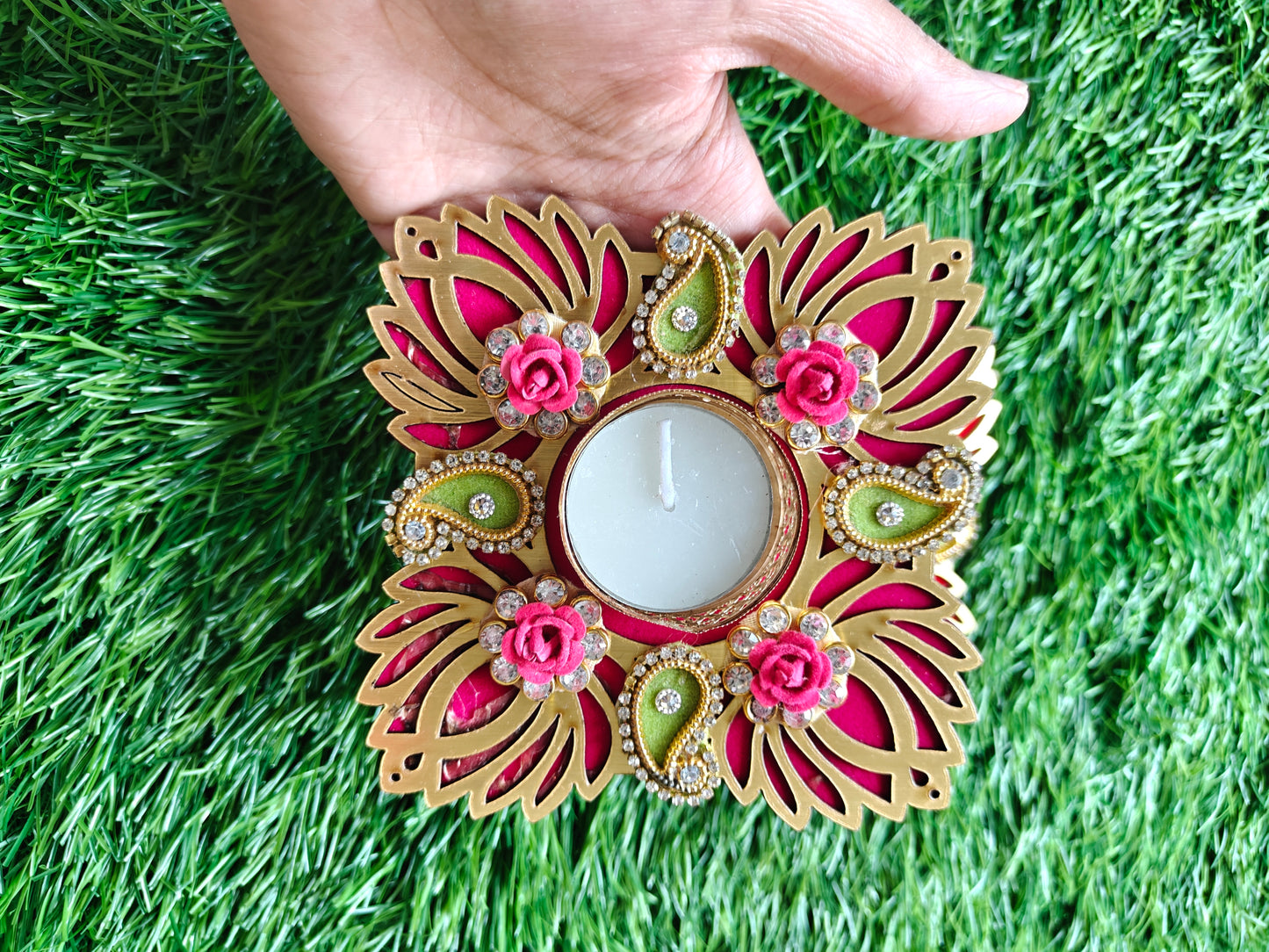 Square Lotus tealight platter