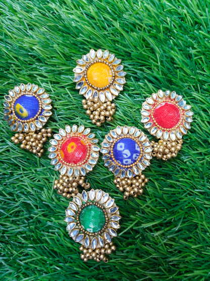 Bandhani brooch pack of 10