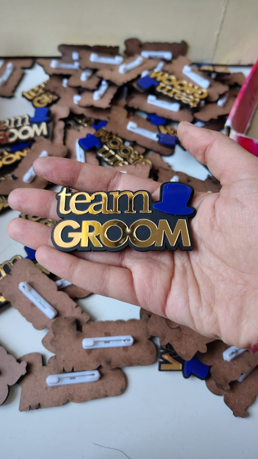 Team Groom Brooch Pack of 10